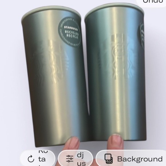 Starbucks Other - Starbucks Mint Green Siren Recycled Plastic Lid 12oz Stainless set of 2 NWT